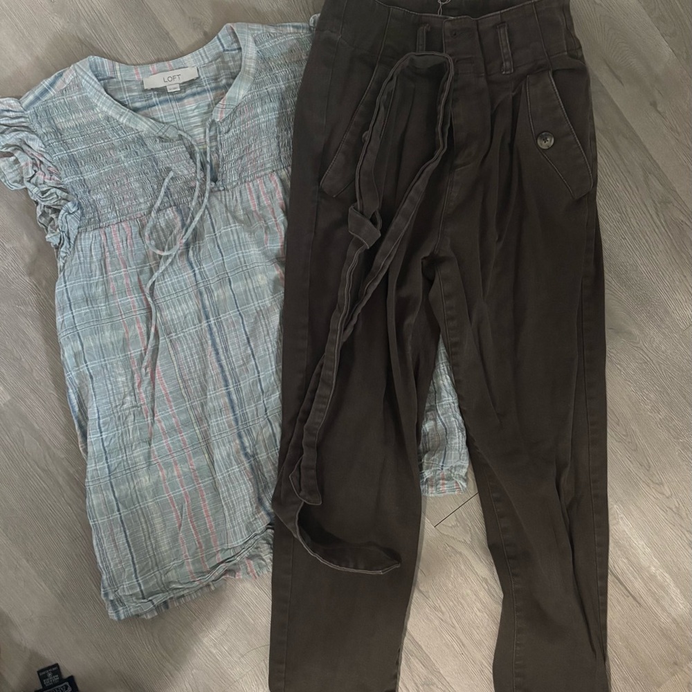 Brown High-Waisted Pants